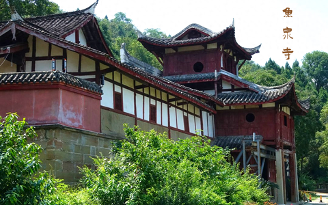 芙蓉四季鱼泉寺寻古 鱼跃山泉中，深山古寺幽
