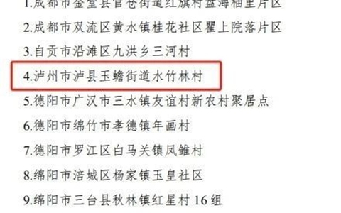 点赞！泸县两村上榜典型案例全省推广